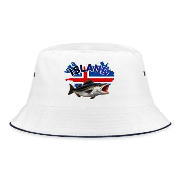 Iceland Coalfish Fishing - Pollock Fishing - Bucket Hat - white/navy - Front