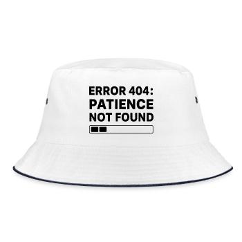 Error 404: Page Not Found Typo Art - Bucket Hat - Weiß/Navy - Vorne