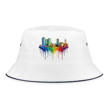 Fort Worth Texas Dripping Paint - Bucket Hat - white/navy - Front