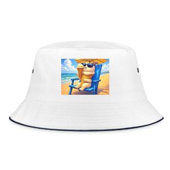 Strand Bunny Eiscreme Sonnenbrille - Bucket Hat - white/navy - Front