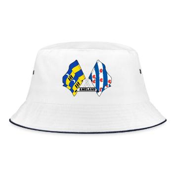 Ameland Friesland Pride – Crossed Flags - Bucket Hat - white/navy - Front