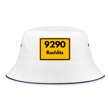 9290 ALTE POSTLEITZAHL PLZ 09306 ROCHLITZ SACHSEN - Bucket Hat - Weiß/Navy - Vorne