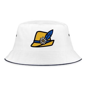 Trachtenhut Bayern Hut Edelweiss Volksfest - Bucket Hat - white/navy - Front