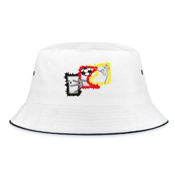 Kicker Fußball Stürmer  - Bucket Hat - Weiß/Navy - Vorne
