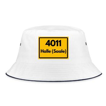 ALTE POSTLEITZAHL PLZ SACHSEN ANHALT 4011 HALLE SA - Bucket Hat - Weiß/Navy - Vorne