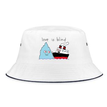 Liebe ist blind - Bucket Hat - Weiß/Navy - Vorne