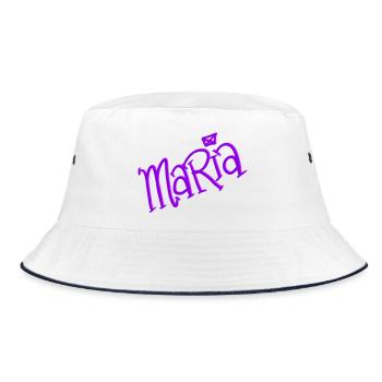 Maria - Bucket Hat - white/navy - Front