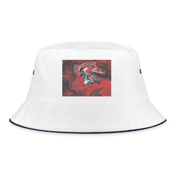 Crimson Lava Marble - Bucket Hat - white/navy - Front