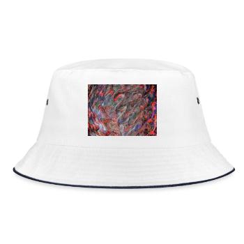 Color Swirl Marble Pattern - Bucket Hat - white/navy - Front