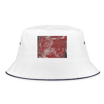 Marble Swirl Red-Grey - Bucket Hat - white/navy - Front