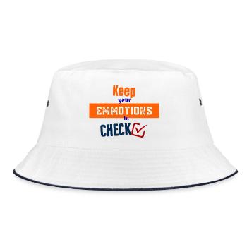 Emotions in balance with check - Bucket Hat - white/navy - Front