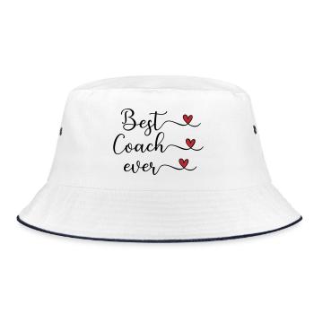 Best Coach ever Typography - Bucket Hat - white/navy - Front