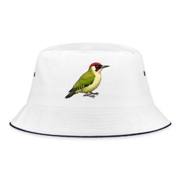 Green Woodpecker - Bucket Hat - white/navy - Front