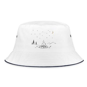 Lagerfeuer unterm Sternenhimmel - Bucket Hat - Weiß/Navy - Vorne