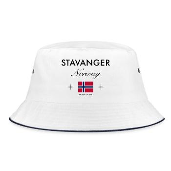 Stavanger Norway Coordinates Travel Souvenir - Bucket Hat - white/navy - Front