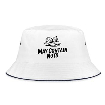 May Contain Nuts - Bucket Hat - white/navy - Front