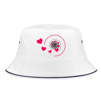Love - Bucket Hat - Weiß/Navy - Vorne