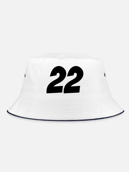 22- - Bucket Hat - Weiß/Navy - Vorne