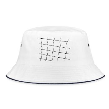 Knit net with knot - Bucket Hat - white/navy - Front