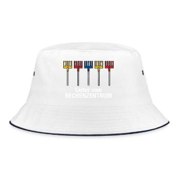 Data Center Design Garden Tools Rake Ladder - Bucket Hat - white/navy - Front