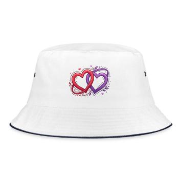 Intricate heart duets - Bucket Hat - white/navy - Front