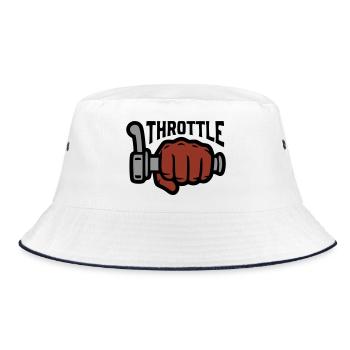 Throttle Throttle Grip Lettering - Bucket Hat - white/navy - Front