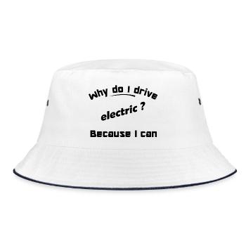 Elektrische Autos - Bucket Hat - Weiß/Navy - Vorne