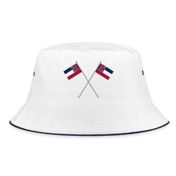 Mississippi-Flagge - Bucket Hat - Weiß/Navy - Vorne
