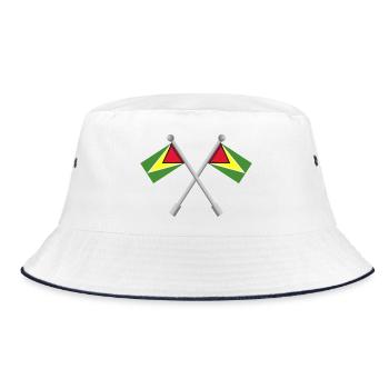 Flagge von Guyana - Bucket Hat - Weiß/Navy - Vorne