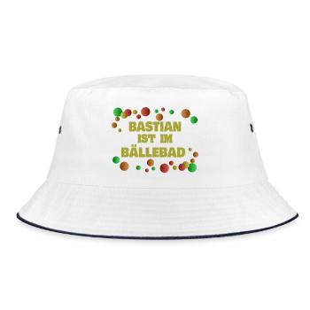 Geschenk für Ba - Bucket Hat - Weiß/Navy - Vorne