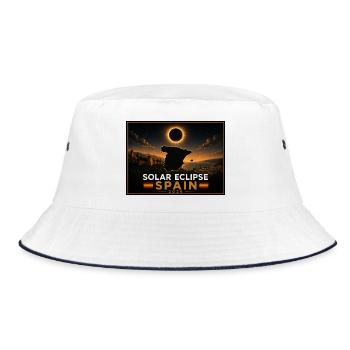 Solar Eclipse Spain 2026 - Bucket Hat - Weiß/Navy - Vorne