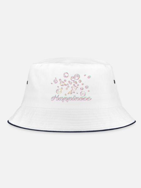 Happiness und Seifenblasen - Bucket Hat - Weiß/Navy