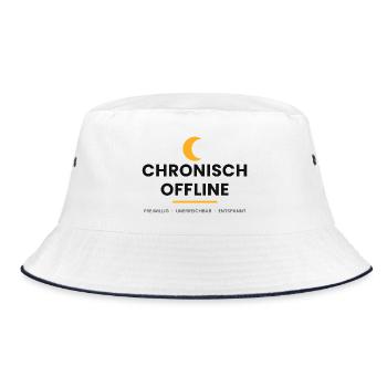 Chronisch Offline - Bucket Hat - Weiß/Navy - Vorne