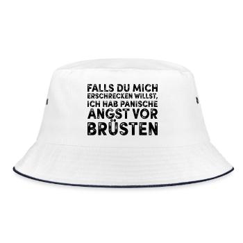Panische Angst vor Brüsten - Bucket Hat - Weiß/Navy - Vorne