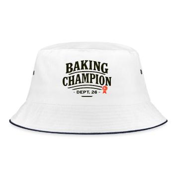 Backchampion Abzeichen – Dept 26 - Bucket Hat - Weiß/Navy - Vorne