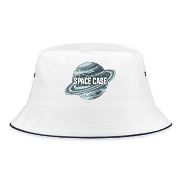 Space Case Planetenkreis Retro-Logo - Bucket Hat - Weiß/Navy - Vorne