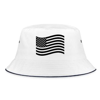 Flagge der Vereinigten Staaten - Bucket Hat - Weiß/Navy - Vorne