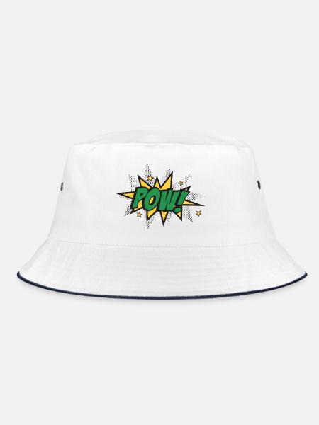 Pow Burst Pop Art - Bucket Hat - Weiß/Navy