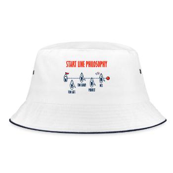 Start Line Philosophy – Segelregatta - Bucket Hat - Weiß/Navy - Vorne