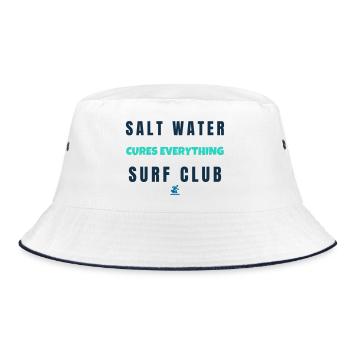 Salt Water Cures Everything Surf Club - Bucket Hat - Weiß/Navy - Vorne