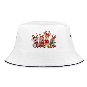 Australische Tiere feiern Weihnachten - Bucket Hat - Weiß/Navy - Vorne
