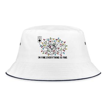 'm Fine Everything Is Fine Weihnachten Humor - Bucket Hat - Weiß/Navy - Vorne