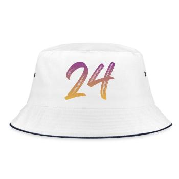 24 - Bucket Hat - Weiß/Navy - Vorne