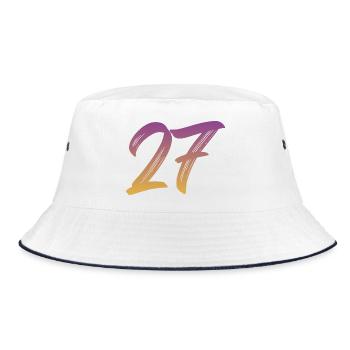 27 - Bucket Hat - Weiß/Navy - Vorne