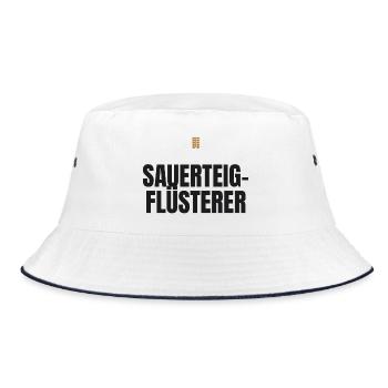Sauerteig-Flüsterer – Brotbacken Spruch - Bucket Hat - Weiß/Navy - Vorne