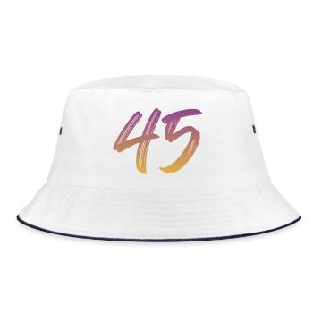 45 - Bucket Hat - Weiß/Navy - Vorne