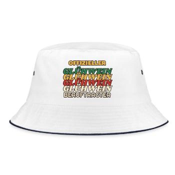 Offizieller Glühwein-Beauftragter - Retro - Bucket Hat - Weiß/Navy - Vorne