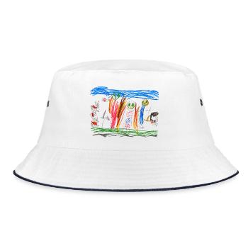 Kindertraum Gartenzauber - Bucket Hat - Weiß/Navy - Vorne