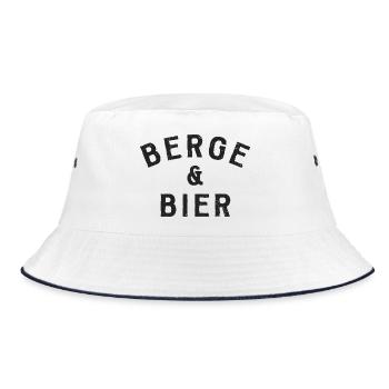 Berge und Bier - Bucket Hat - Weiß/Navy - Vorne