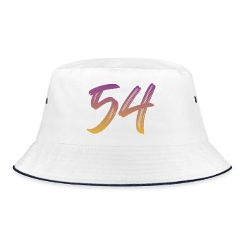54 - Bucket Hat - Weiß/Navy - Vorne